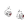 Kolczyki złote 585 z szafirem 0,3ct rubinem brylantami 0,2ct KO-29